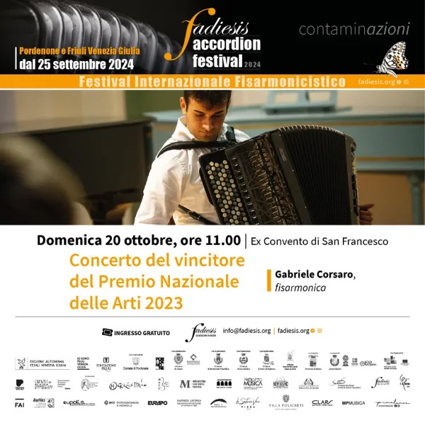 Concerti a cura di Fadiesis: "La fisarmonica oggi"/ "Concerto di Gabriele Corsaro"/ "Con un leggero scintillar di stella"